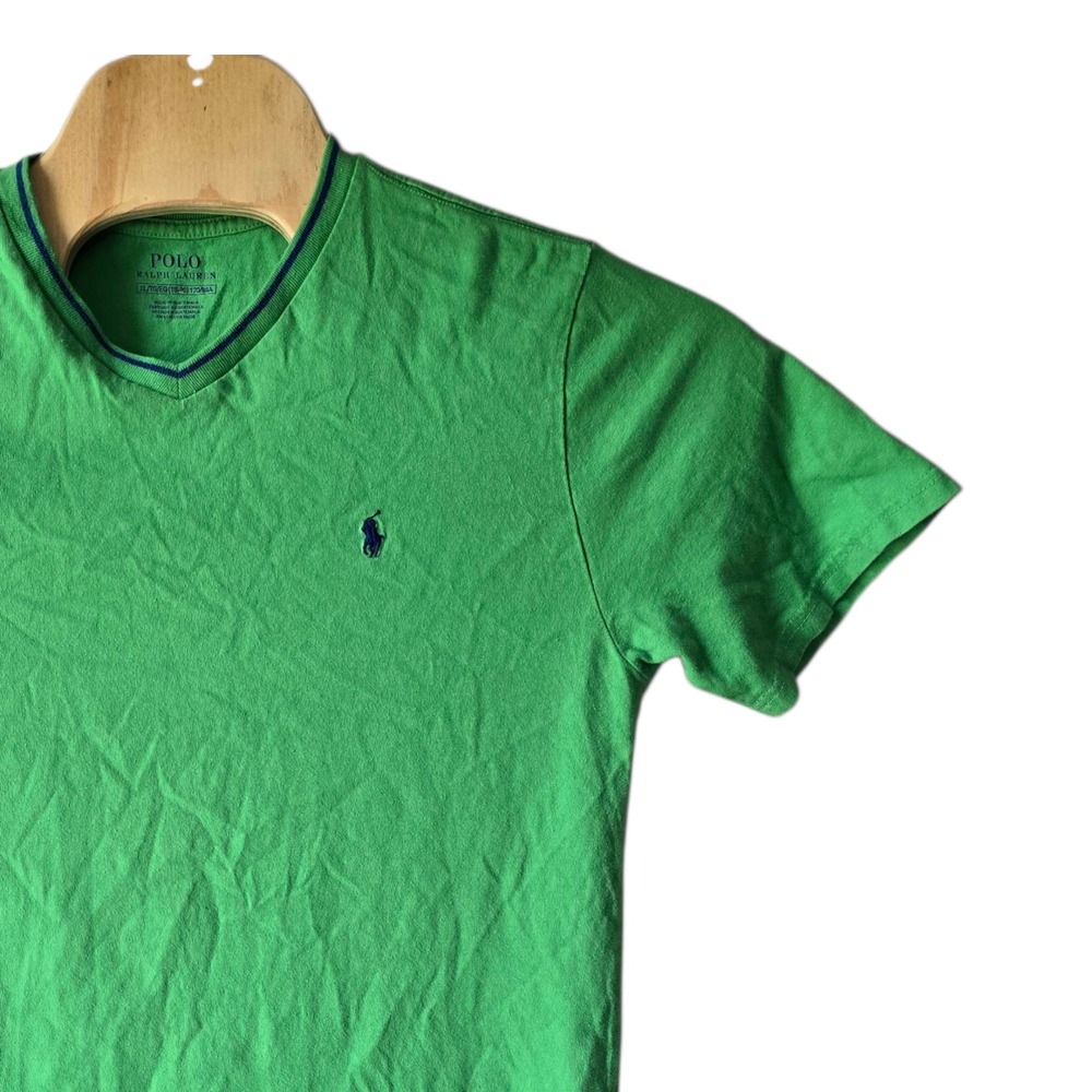 Polo Ralph Lauren Kids Green V-Neck T-Shirt Top Boy's XL‎ (18-20)